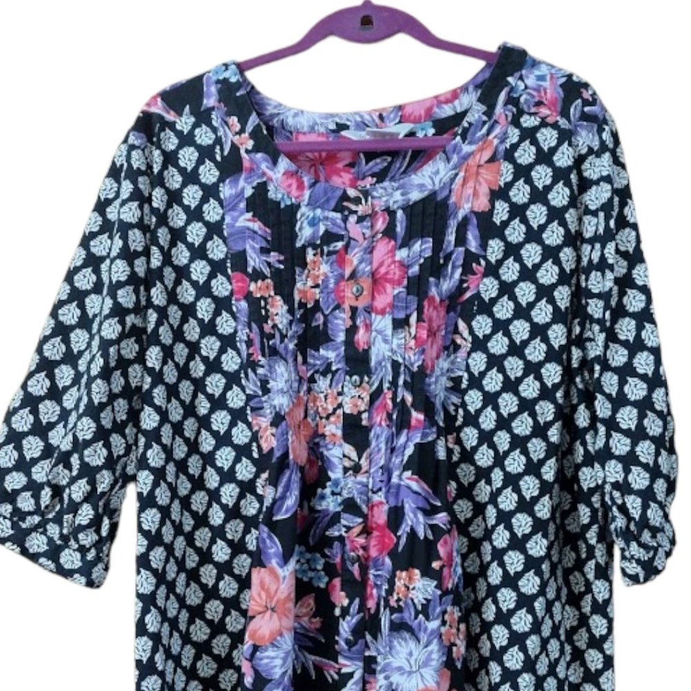 Ulla Popken Womens tunic blouse cotton made in India. Gorgeous closet is…